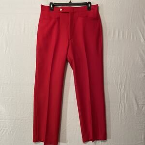 Vintage 70's Sansabelt Jaymar Mens 34x30 RED MoD Flared Disco Golf Pants